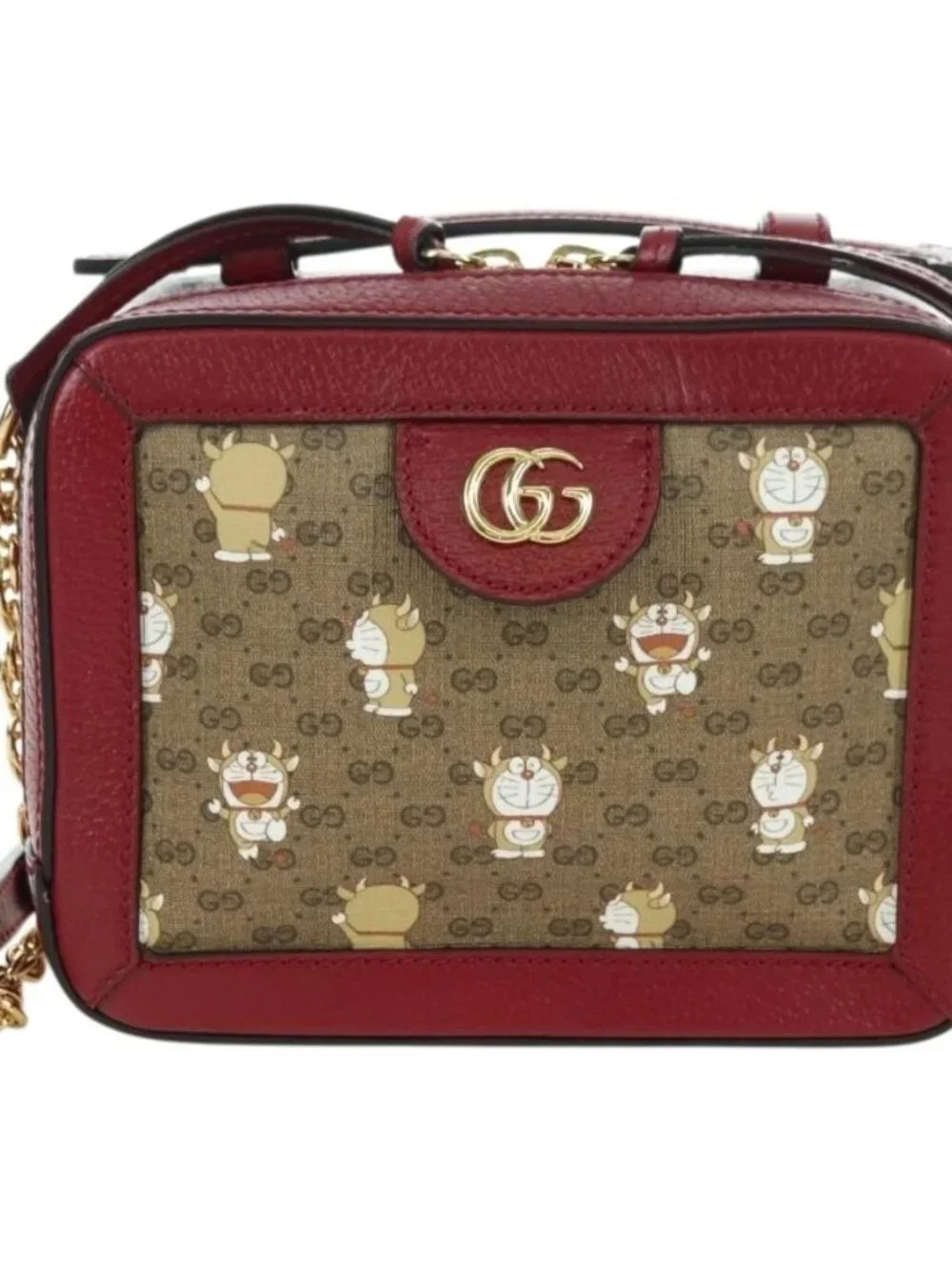 GUCCI Micro GG Supreme Doraemon Collaboration Bag PVC Beige 655596 Auth YKZ1361M